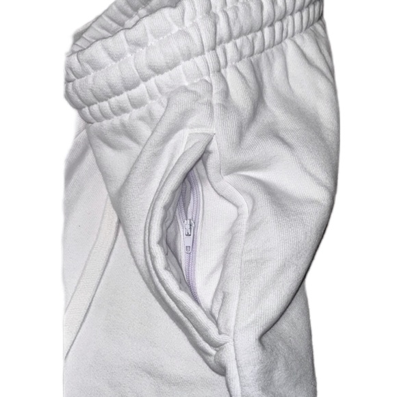 white TALENTLESS logo heavy weight joggers | white sweatpant | unisex - Picture 9 of 11